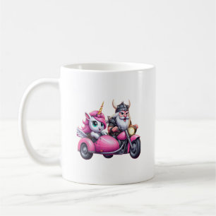 Unicorn And Viking Riding A Motorcycle Men Women K Coffee Mug