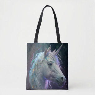 Unicorn Animal Portrait Painting Wildlife Outdoors Tote Bag