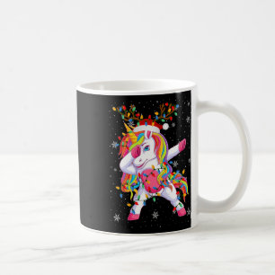 Unicorn Animal Santa Hat Ugly Christmas Tree Light Coffee Mug