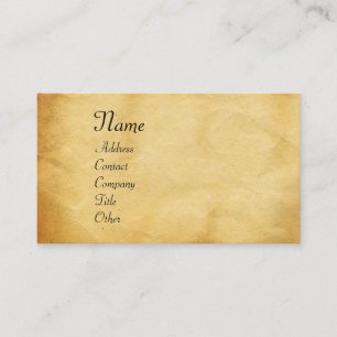 UNICORN / Antique Brown Parchment Business Card