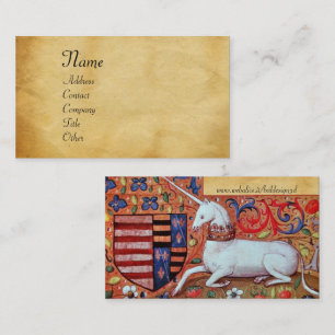 UNICORN / Antique Brown Parchment Business Card