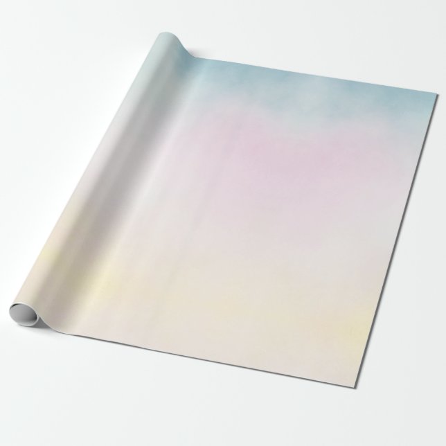 Unicorn Aqua Pink Yellow Tie Dye Wrapping Paper (Unrolled)