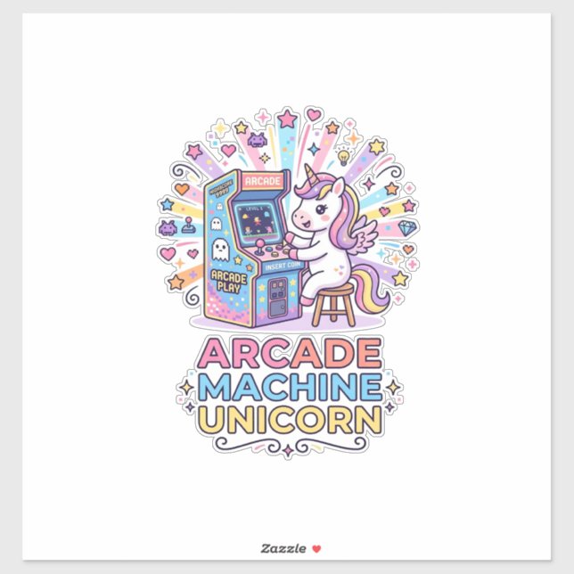 Unicorn Arcade Machine Unicorn Print Ready POD Art (Sheet)