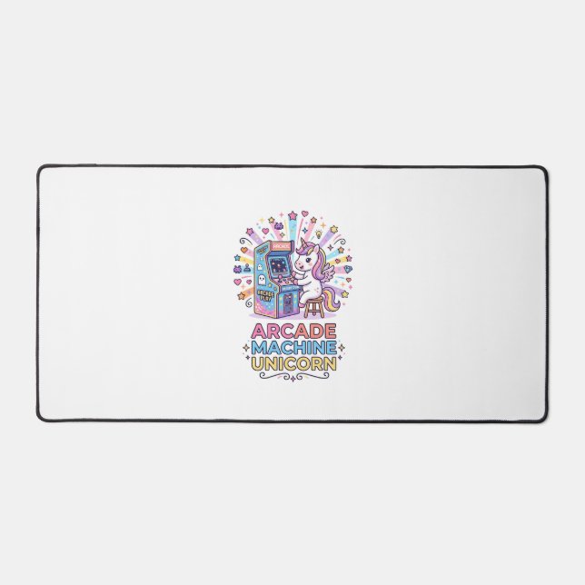 Unicorn Arcade Machine Unicorn Print Ready POD Art Desk Mat (Front)