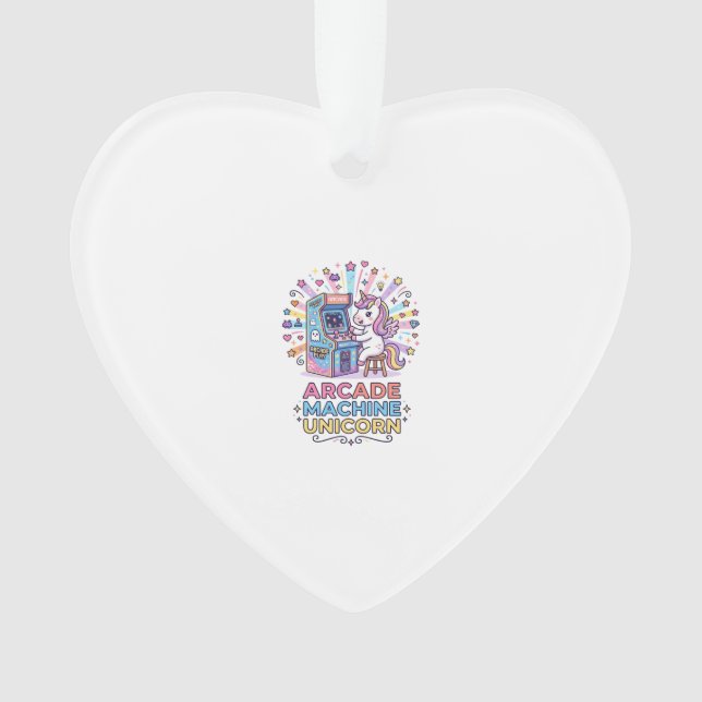 Unicorn Arcade Machine Unicorn Print Ready POD Art Ornament (Front)