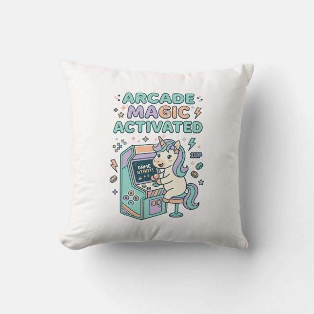 Unicorn Arcade Magic Activated Trendy Product Grap Cushion (Front)