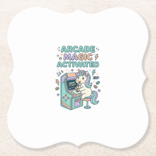 Unicorn Arcade Magic Activated Trendy Product Grap Paper Coaster