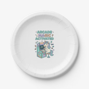 Unicorn Arcade Magic Activated Trendy Product Grap Paper Plate