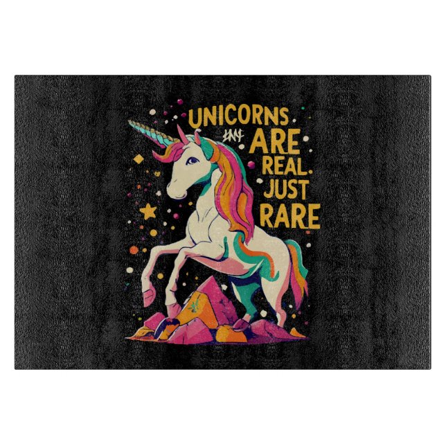 Unicorn are real just rare cutting board (Front)