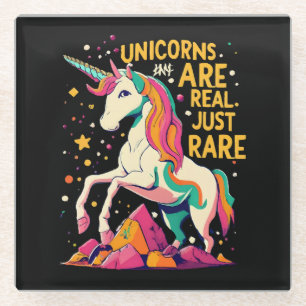 Unicorn are real just rare glass coaster