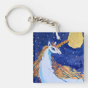 Unicorn "Art by Kids" Key Ring