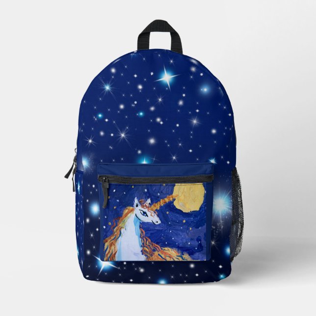 Unicorn "Art by Kids" Printed Backpack (Front)