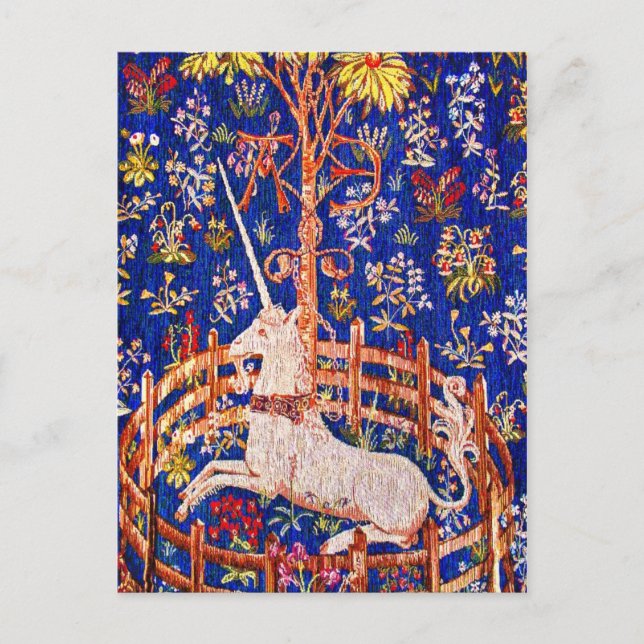 Unicorn Art - "The Unicorn in Captivity" Postcard (Front)