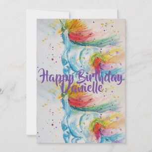 Unicorn Art Watercolour Birthday Invitation