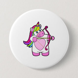 Unicorn as Archer with Bow and Arrow 7.5 Cm Round Badge