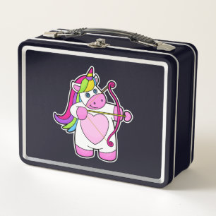 Unicorn as Archer with Bow and Arrow Metal Lunch Box