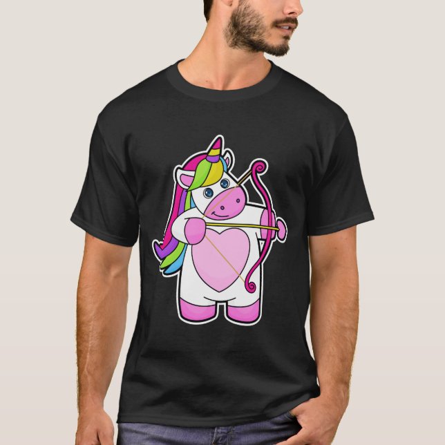 Unicorn as Archer with Bow and Arrow T-Shirt (Front)