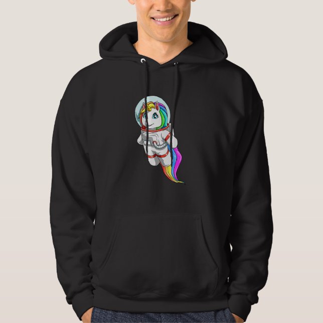 Unicorn As Astronaut Hoodie (Front)