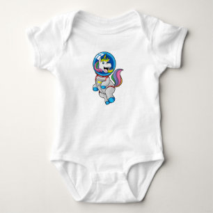 Unicorn as Astronaut in Space Baby Bodysuit