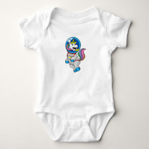 Unicorn as Astronaut in Space Baby Bodysuit