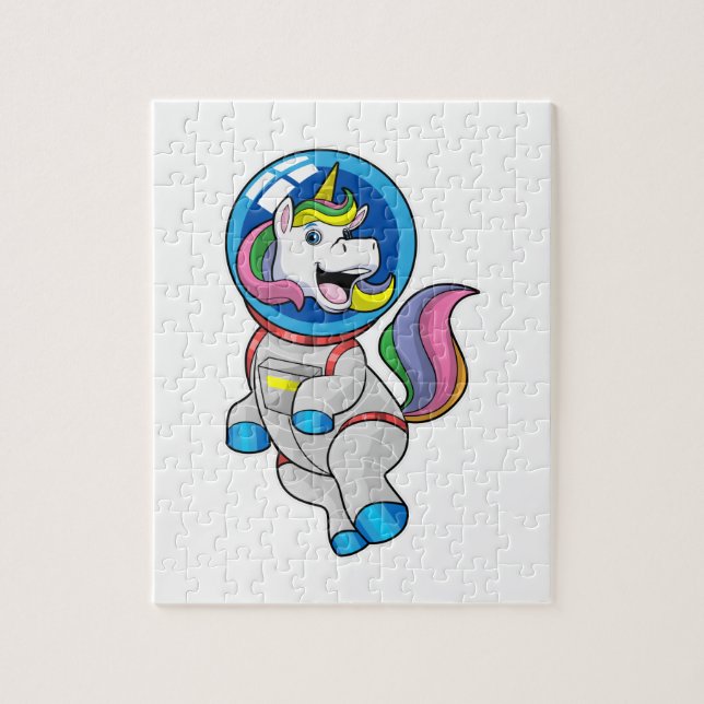 Unicorn as Astronaut in Space Jigsaw Puzzle (Vertical)