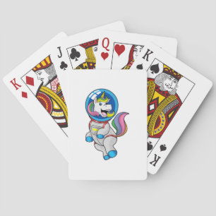 Unicorn as Astronaut in Space Playing Cards