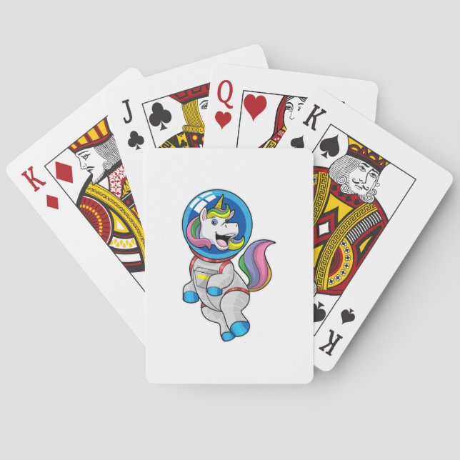 Unicorn as Astronaut in Space Playing Cards (Back)
