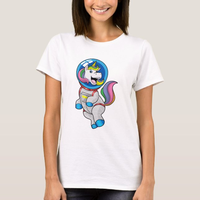 Unicorn as Astronaut in Space T-Shirt (Front)