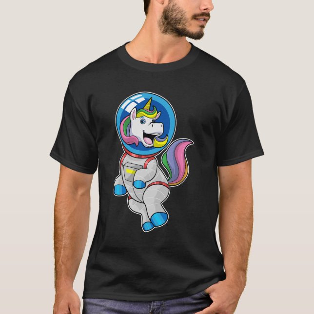 Unicorn as Astronaut in Space T-Shirt (Front)