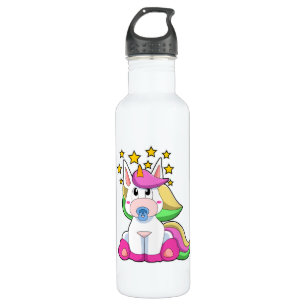 Unicorn as Baby with Pacifier 710 Ml Water Bottle