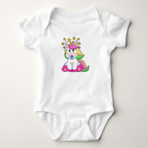 Unicorn as Baby with Pacifier Bodysuit