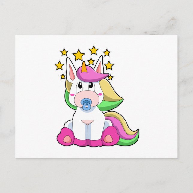 Unicorn as Baby with Pacifier Postcard (Front)