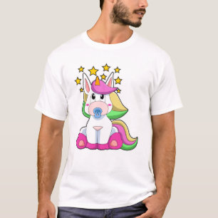 Unicorn as Baby with Pacifier T-Shirt