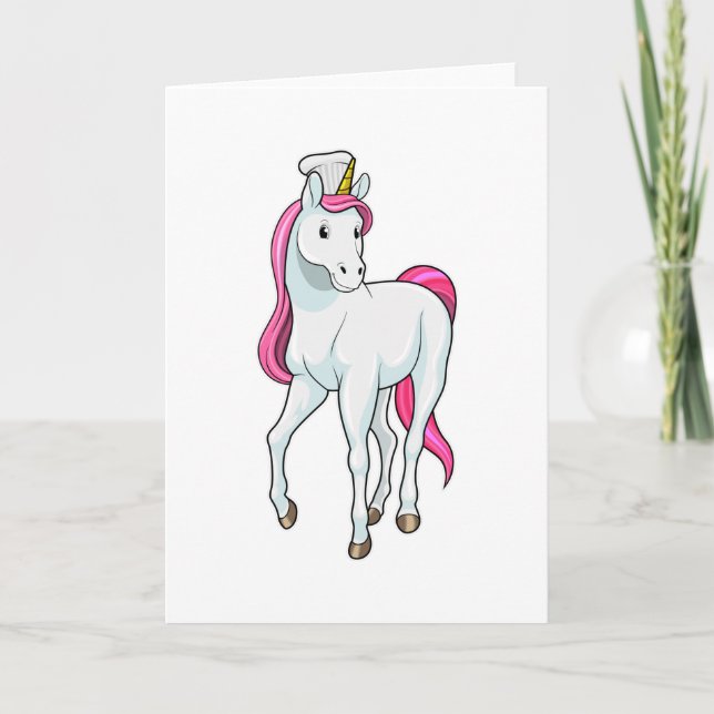 Unicorn as Cook with Chef hat Card (Front)