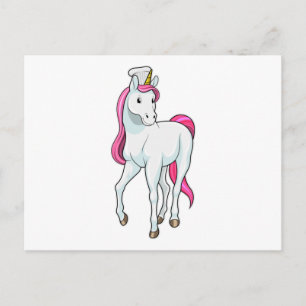 Unicorn as Cook with Chef hat Postcard