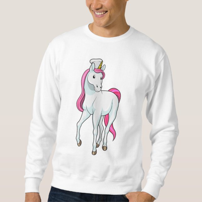 Unicorn as Cook with Chef hat Sweatshirt (Front)