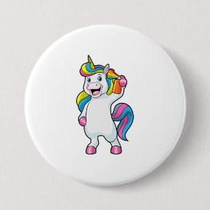 Unicorn as Hairdresser with Hairspray 7.5 Cm Round Badge