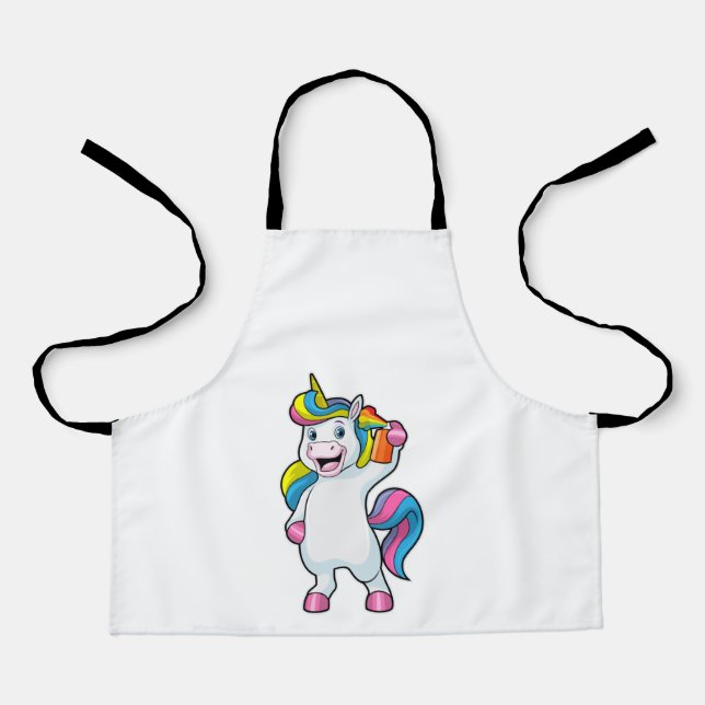 Unicorn as Hairdresser with Hairspray Apron (Front)