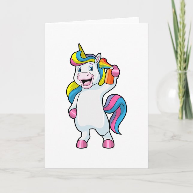Unicorn as Hairdresser with Hairspray Card (Front)