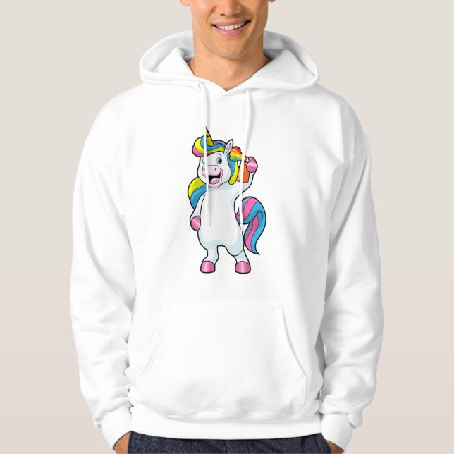 Unicorn as Hairdresser with Hairspray Hoodie (Front)