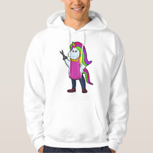 Unicorn as Hairdresser with Scissors Hoodie