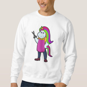 Unicorn as Hairdresser with Scissors Sweatshirt