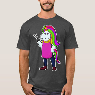Unicorn as Hairdresser with Scissors T-Shirt