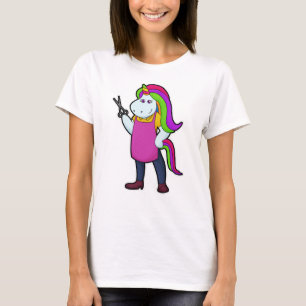 Unicorn as Hairdresser with Scissors T-Shirt
