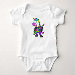 Unicorn as Musician with Guitar Baby Bodysuit