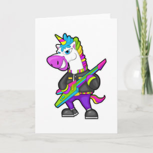Unicorn as Musician with Guitar Card