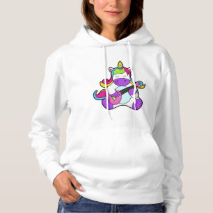 Unicorn as Musician with Guitar Hoodie