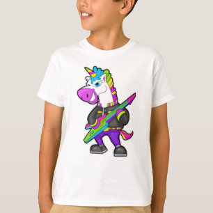 Unicorn as Musician with Guitar T-Shirt