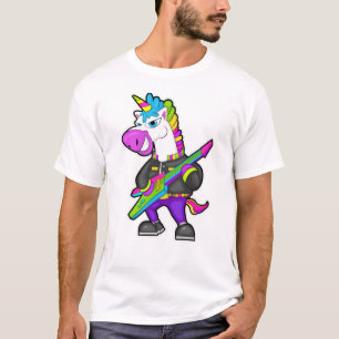 Unicorn as Musician with Guitar T-Shirt