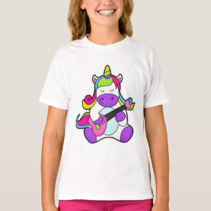 Unicorn as Musician with Guitar T-Shirt